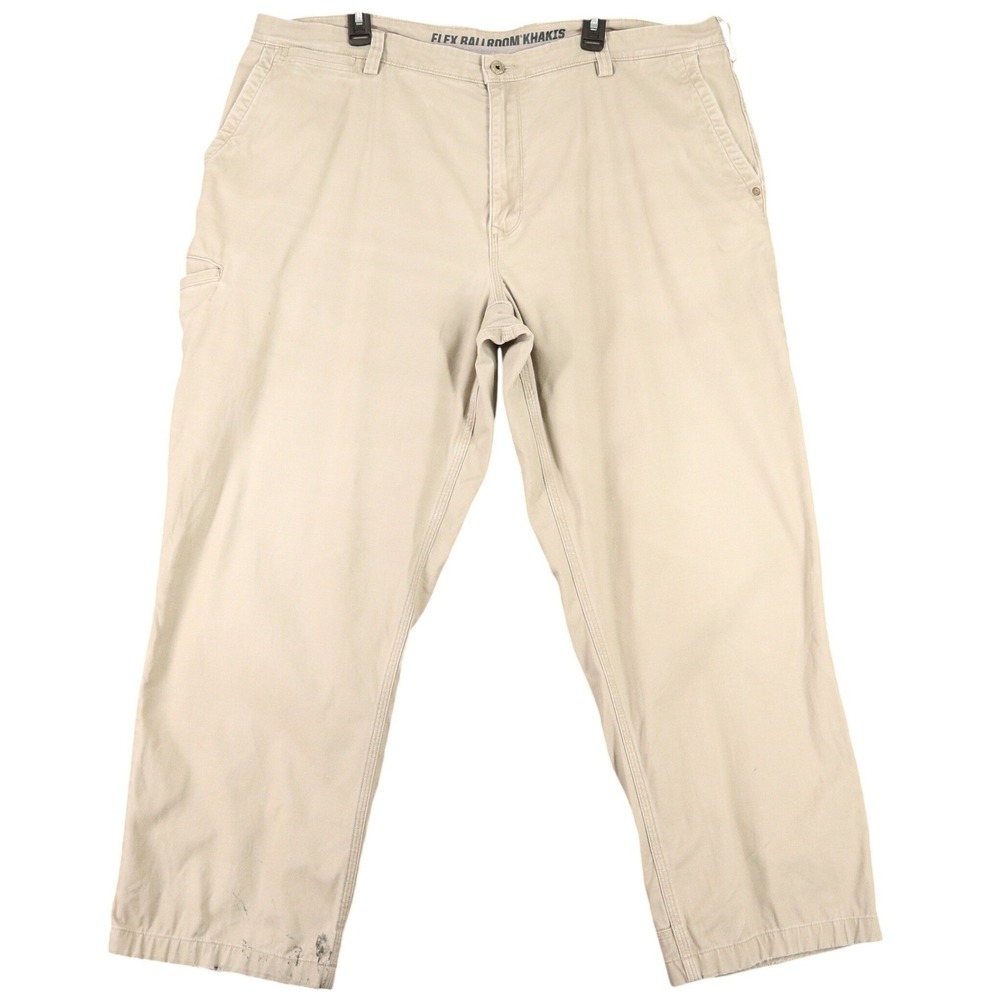 Duluth Trading Flex Ballroom Khakis Mens 42x30 Relaxed Fit Tan Stretch Workwear